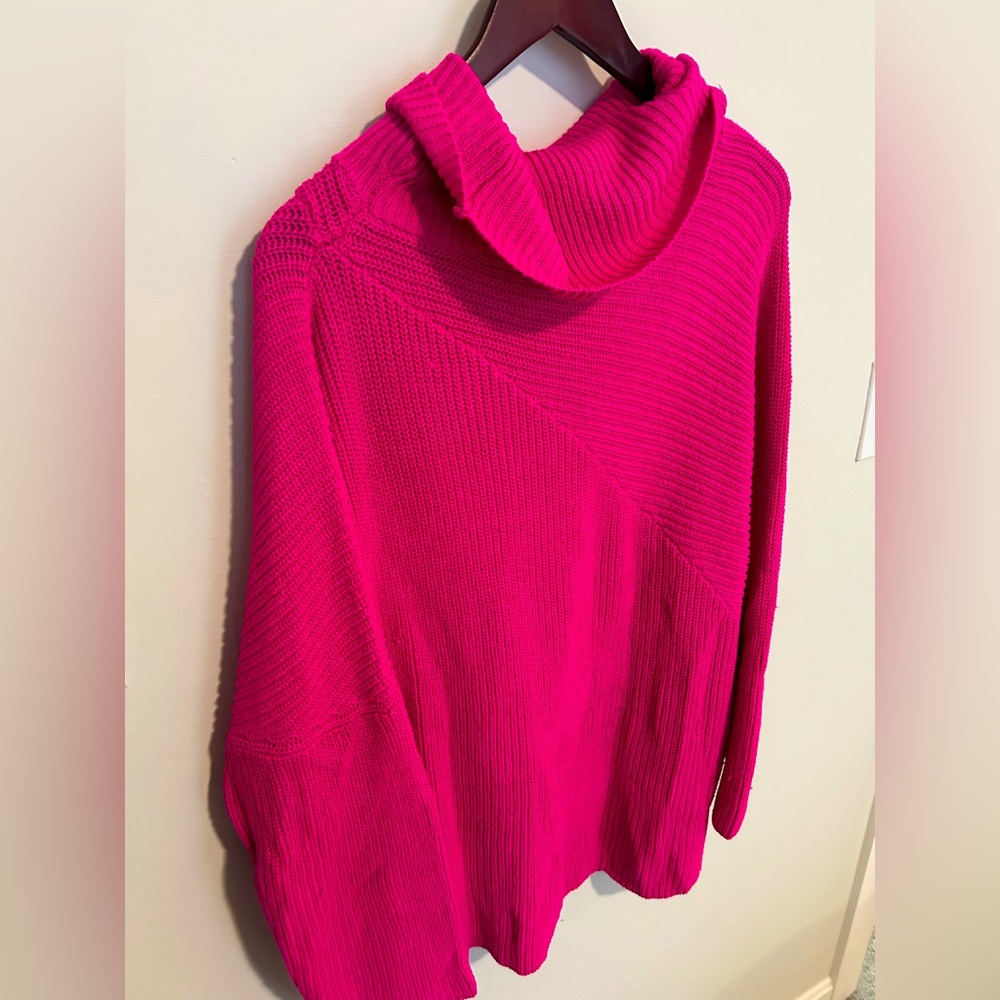 Chelsea28 Hot Pink Turtleneck Sweater